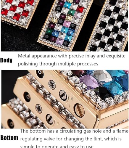 Encendedor portátil con diseño incrustado de rhinestones miniatura 6