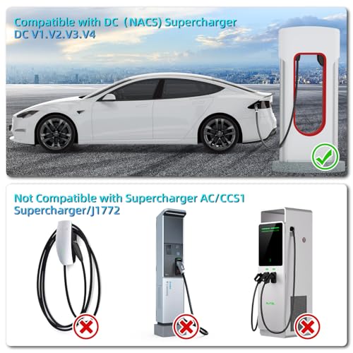 Otytkgo NACS to CCS Adapter, Tesla Supercharger Adapter 500A/1000V DC Fast Charging, Fit for V3/V4 Tesla Chargers, Compatible with Ford Rivian GM Nissan Volvo CCS1 EVs — view 5