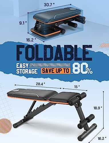 Sportsroyals Weight Bench, Adjustable Strength Training Benches For Home Gym And Full Body Workout With Fast Folding/Incline/Bench Press,Black #TOP2