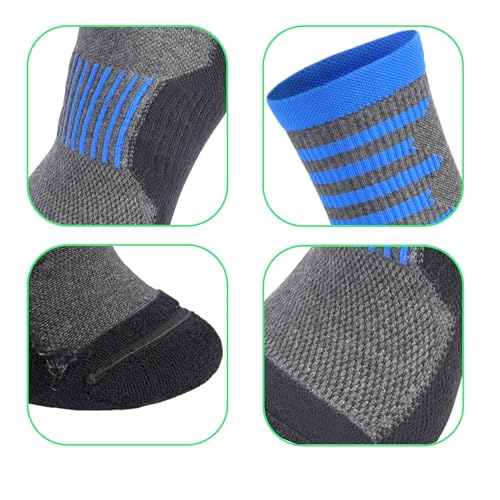 Men's Cushioned Anti Odor Blister Proof Quarter Crew Low Cut Compression Running Trekking Socks4