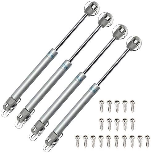 KBNIAN 4 Pcs Lid Stay Soft Close Hinge Hydraulic Gas Struts 10 inch Universal Gas Spring Lift Support Struts Pneumatic Cabinet Door Lift 100N for Furniture Cupboard Trap Door Toy Box ( Loading 10kg)