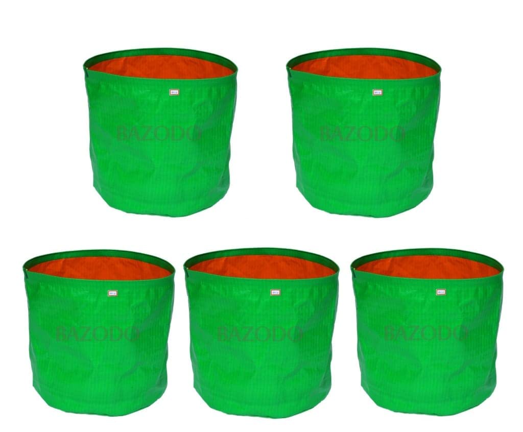 BAZODO Hdpe Grow Bag 220 Gsm(18 X18 Inch, Dia X Height)-Pack Of 5 Pieces - Suitable For Medium Tree Plants, Green (B0842X7HQQ) Amazon Price History, Amazon Price Tracker