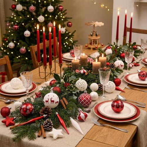 Victor's Workshop Weihnachtskugeln 70tlg. Kunststoff Christbaumkugeln Weihnachtsdeko Weihnachtsbaum Dekoration Set Plastik Ornament… – Ansicht 4