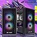 STGAubron Gaming PC Desktop Computer, Intel i7 Xeon E5 3.0GHz, Radeon RX 550 4G, 16GB RAM, 512GB SSD, 600M WiFi, BT 5.0, RGB Fan x3, Windows 11 Home