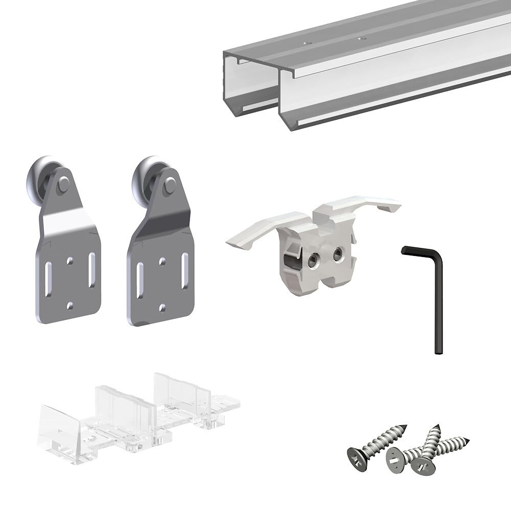 Système coulissant SLID'UP 110 pour 2 portes de placard - rail 1,2 m - 45 kg