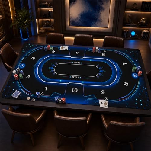 AQQA 70x35 Inch Poker Table Mat, Texas Hold'em Table Top for 8-10 Players - image 1