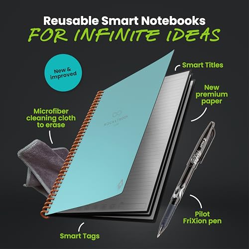 Rocketbook Core Reusable Smart Notebook (Letter, Lined, Teal) — view 3