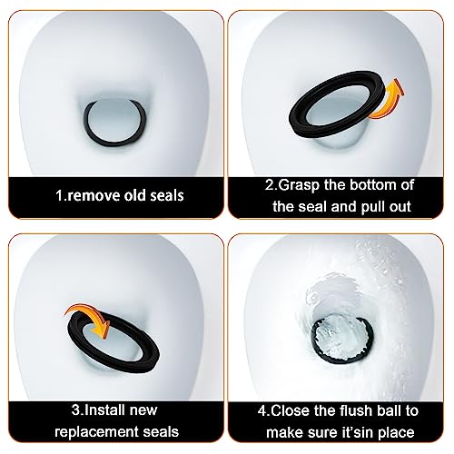 Image of RV Toilet Seal, RV Toilet Seal Kit Perfect Replacing 385311658 Black Toilet Seal Replacement for Dometic 300 /310 /320 RV Toilet Parts Solve The Leakage Problem (2 Pack)
