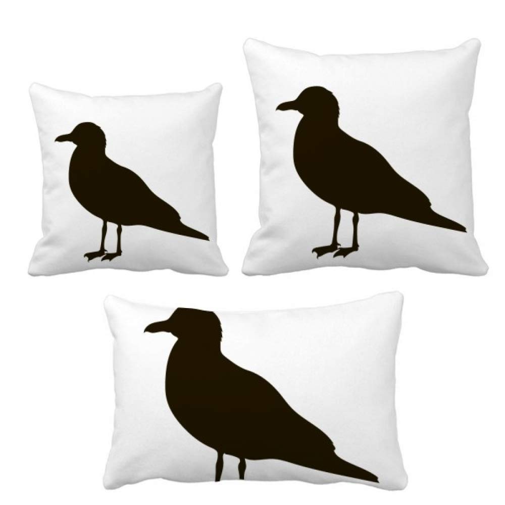 Housse de coussin mouette noire pour relooker facilement un vieux canape