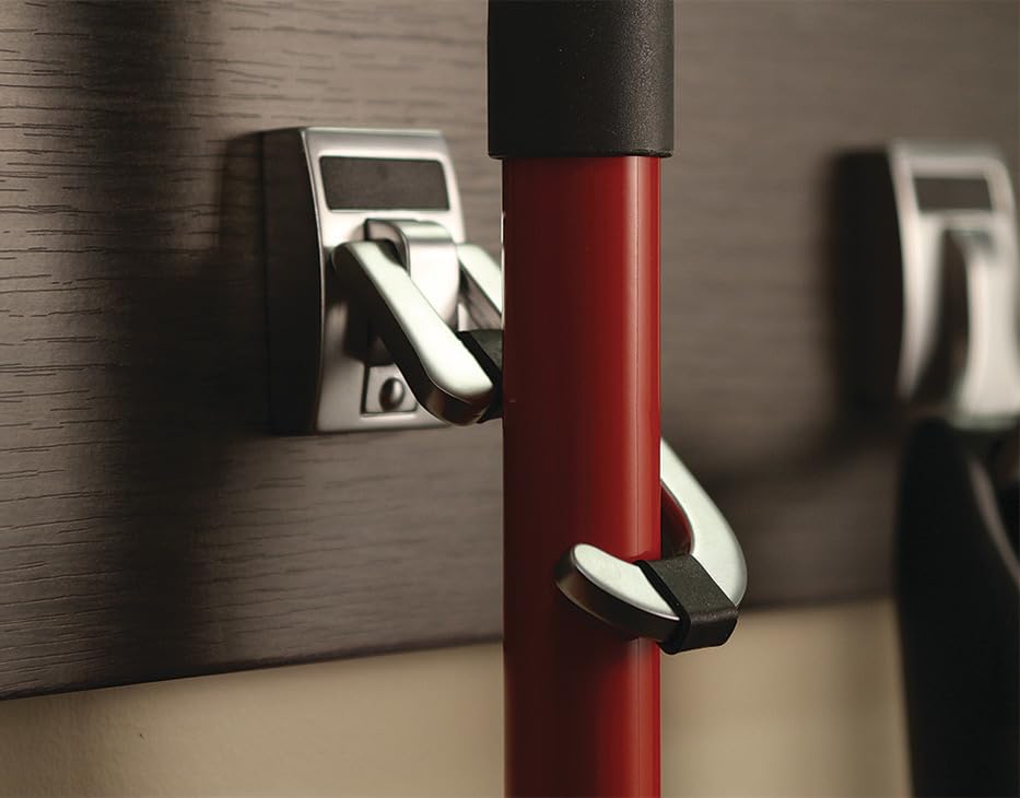 Kitchen Inventions TAG Hardware Premium Cleat Mount Broom and Mop Hook with Protective Non-Slip Rubber (Matte Gold)