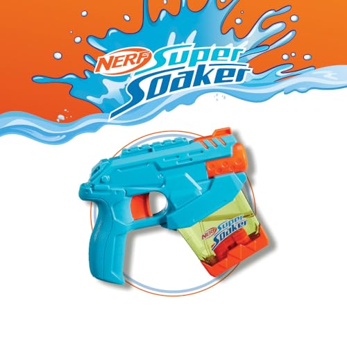 Image of Nerf Super Soaker Mini Dunk-Fill Water Blaster | Easy Instant Fill Tank | Just Dunk & Go | 101 ml Tank | Pichkari Outdoor Water Games | Branded Toy Pichkari for Holi | Kids Ages 6+