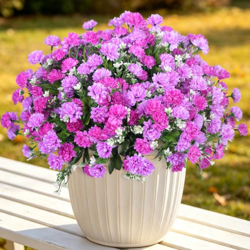 Ammyoo Artificial Marigold Flowers for Outdoors Decoration