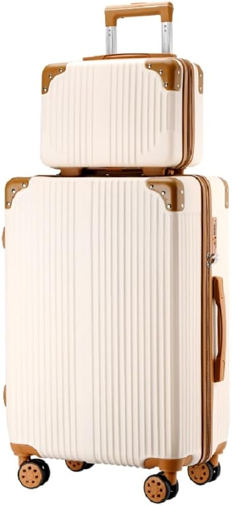 スーツケース 親子セット キャリーケース ミニケース付 ベージュ Ⅿ-24サイズ Amazon | [AOFUN] スーツケース Mサイズ キャリーケース 親子ミニ