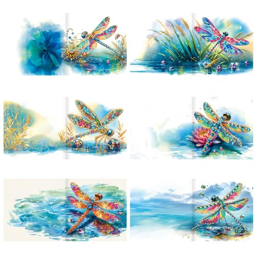 6PCS Dragonfly DIY Diamond Painting Greeting Card | Daily Wishes Greeting Cards for Families,Friends | Handmade Festival Wishes Envelope 6PCS Dragonfly DIY Diamond Painting Greeting Card | Daily Wishes Greeting Cards for Families,Friends | Handmade Festival Wishes Envelope