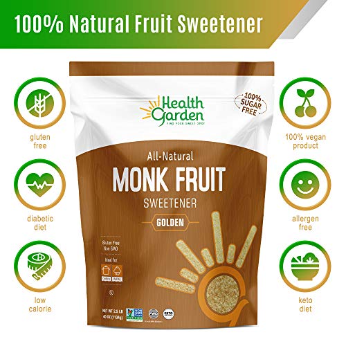 image for Health Garden Monk Fruit Sweetener, Golden- Non GMO - Gluten Free - 1: