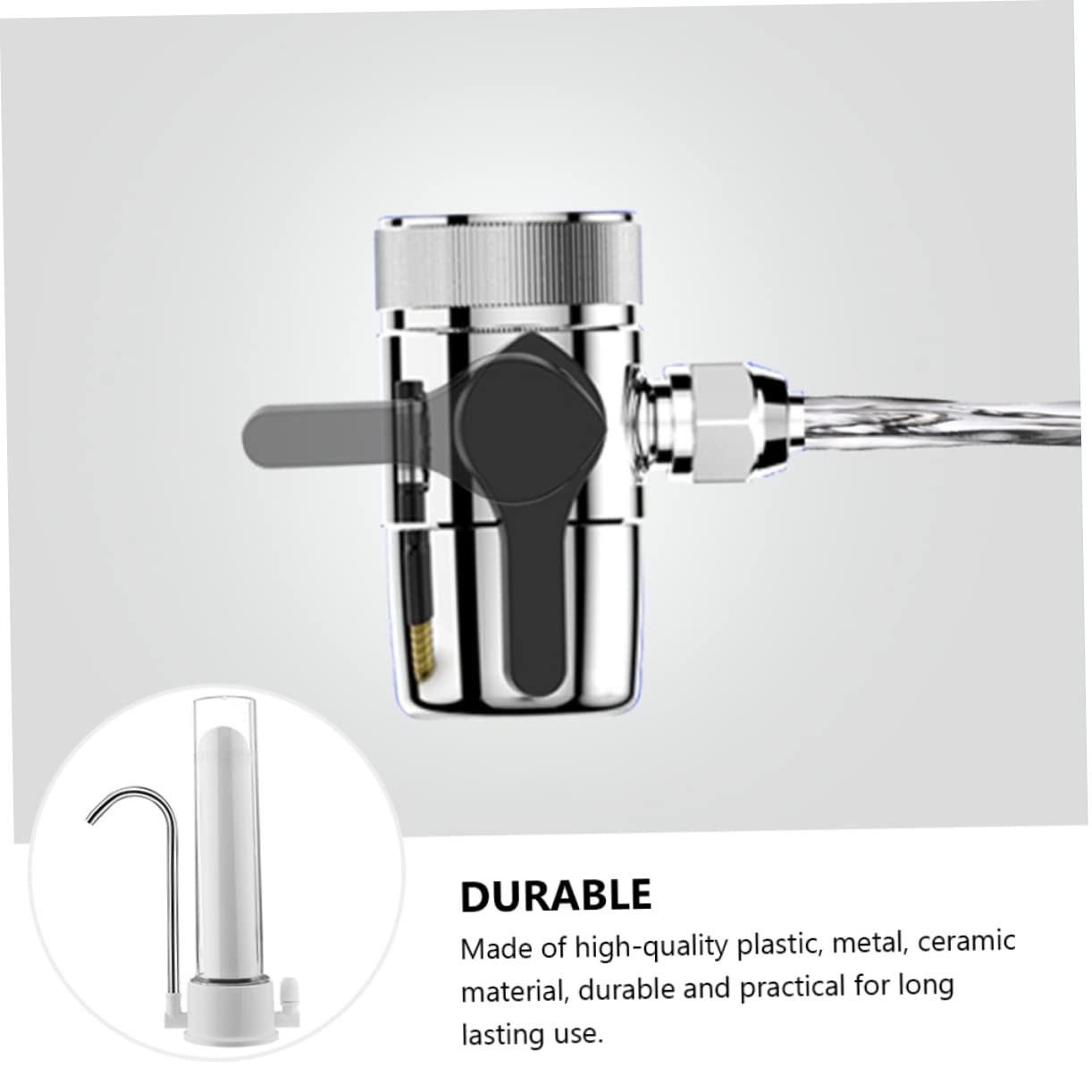 NUOBESTY Purificateur D’eau pour Robinet Cuisine, Filtration Physique, Installation Simple, D’adaptateurs, Plastique, Métal, Céramique, Blanc