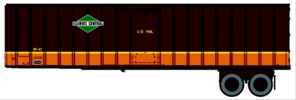 Walthers SceneMaster 2601 Flexi-Van 40' Trailer 2-Pack - Illinois Central (Diamond Logo, US Mail, Side Doors)