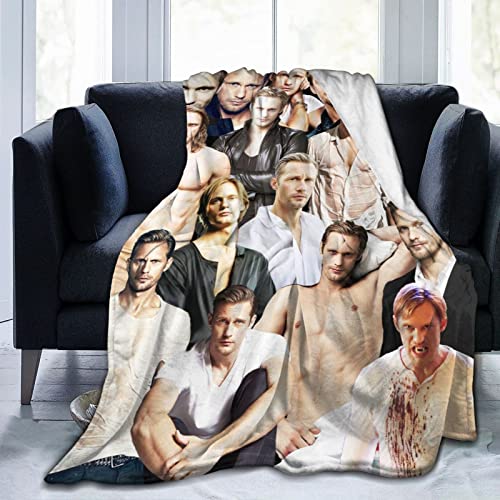 Suehome Deken Alexander Skarsgard zachte en comfortabele wollen fleece plaid voor bank kantoor auto camping yoga reizen woondecoratie gezellige pluche stranddeken cadeau