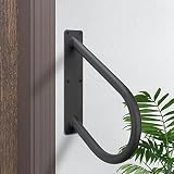Hand Rails for Outdoor Steps Wall Mount,18" Railings for 1-2 Steps Outdoor Handrail with Matte Black