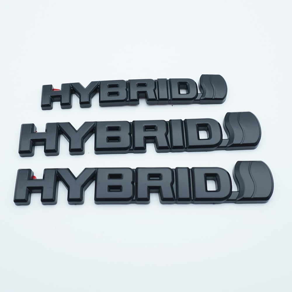 3PC Kits 2019-2023 Hybrid Emblem Overlay 3D Blackout Badge Replacement for RAV4 (Matte Black)