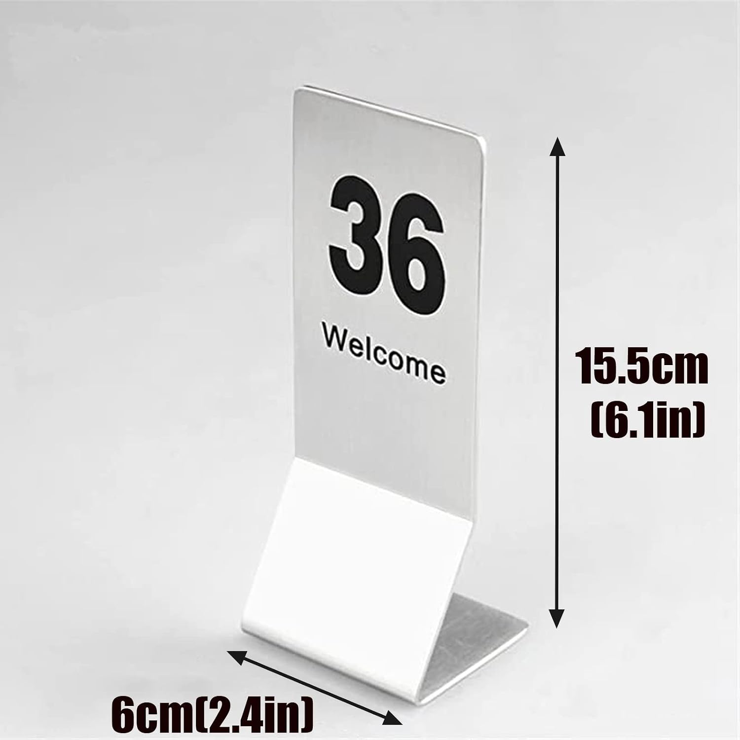 Metal Table Card, Tabletop Number Sign, Stackable Table Number Cards, Stainless Steel Restaurant Table Numbers, For Party Banquets Service Evidence Markers Supplies,45682-15.5*6cm(6.1*2.4in)