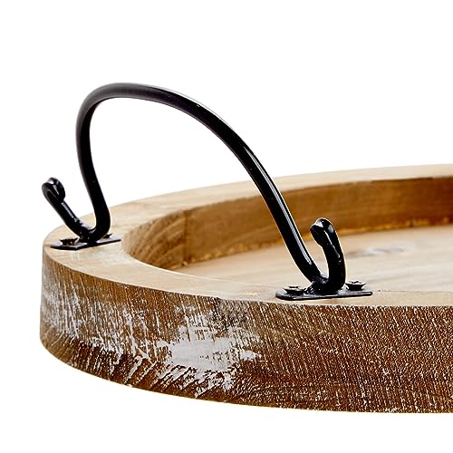 Farmlyn Creek Oval Wooden Serving Tray with Handles, Decorative Platter for Coffee Table, Living Room (15.75 x 10.8 x 1.25 in) - Thumbnail 6