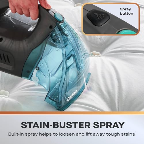 Using handheld cleaner on upholstery