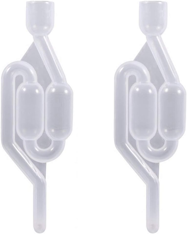 2 Piece S-Shape Air Lock Twin Bubble Plastic Grommet Homebrew Fermentation Wine Valve Wine Beer Making Twin Bubble Fermentation