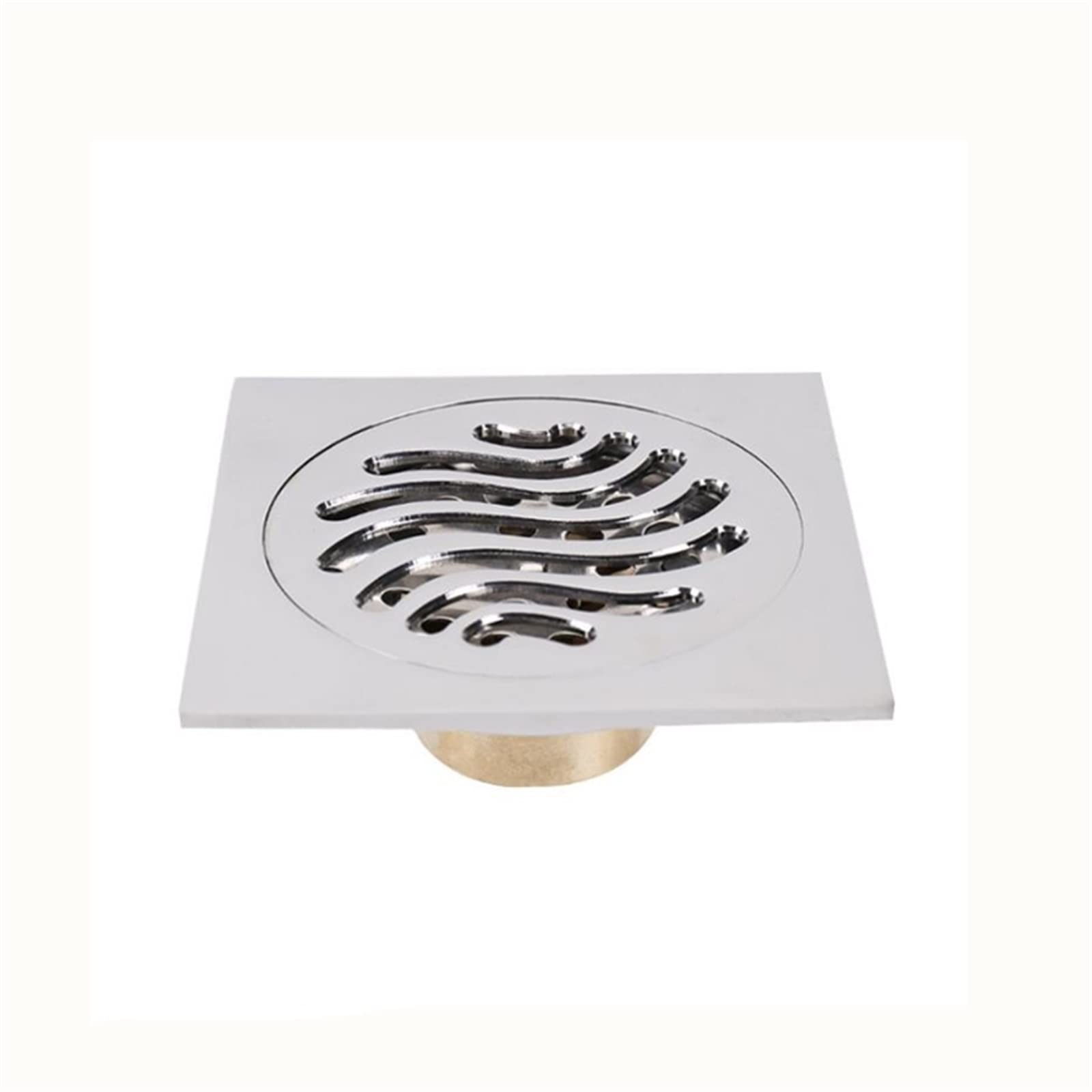 Desagüe de suelo desodorante para baño, rejilla de latón de 10x10 cm