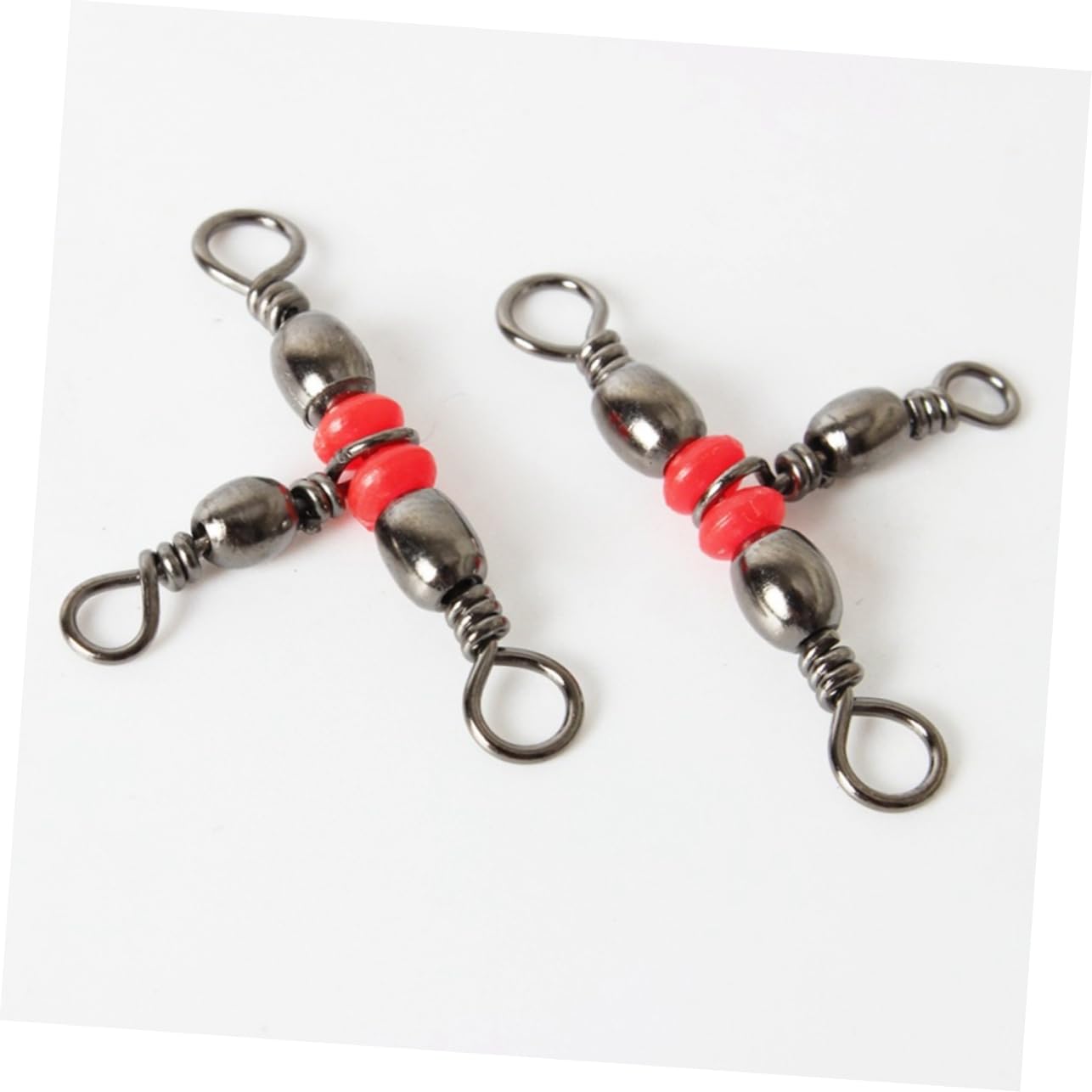 Sosoport 300 Piezas giratorios de Pesca Accesorios de Pesca Accesorios Pesca giratorios triples de Pesca Conector Giratorio de Pesca Estilo japones Girar Pescar Equipo de Pesca Rojo