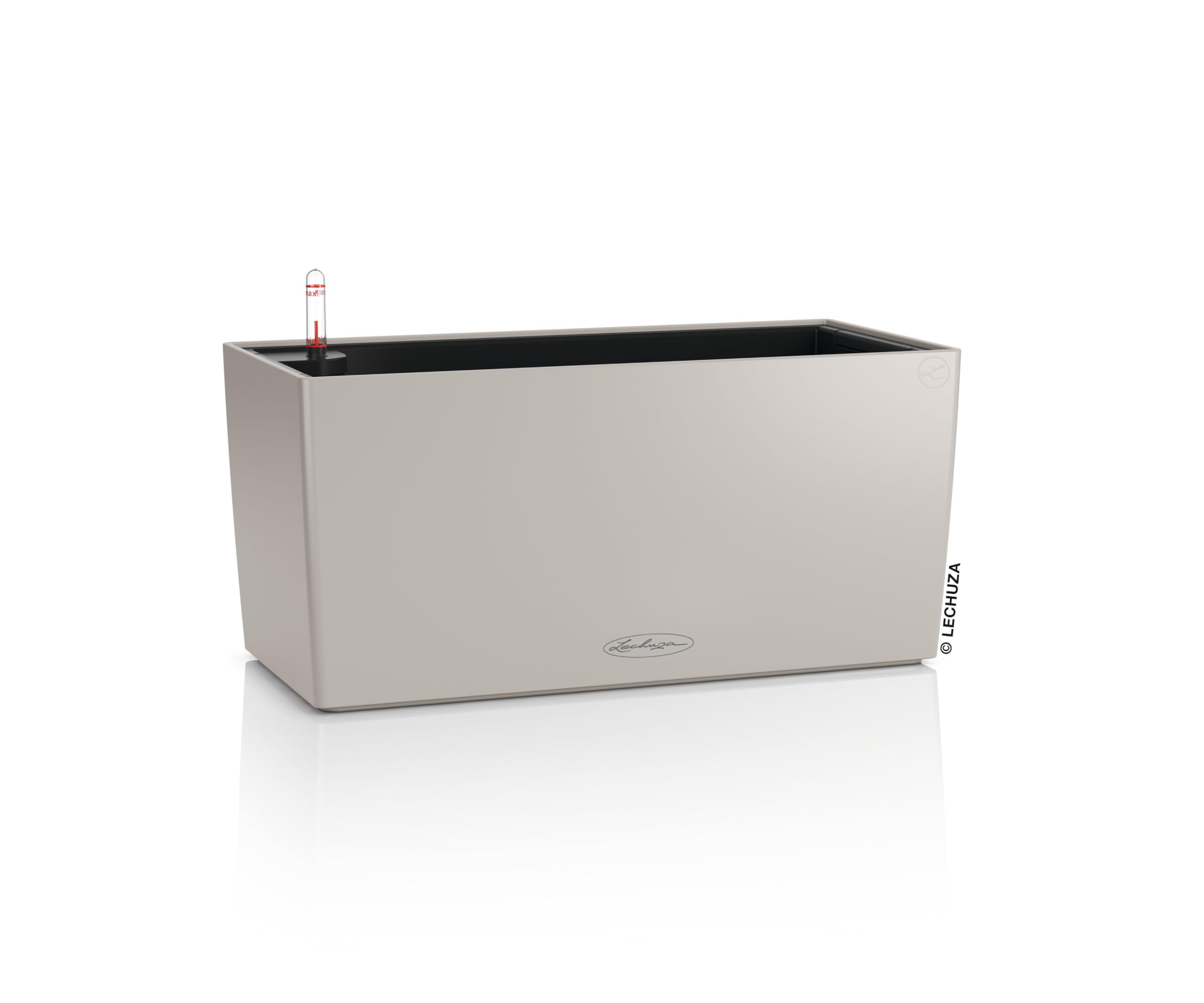 Lechuza - Balconera Colour 40 Planter, Sand Brown, Balcony Box with Watering System, Water Level Indicator and Plant Insert, Matte Surface, 40 x 19 x 19 cm, 15477