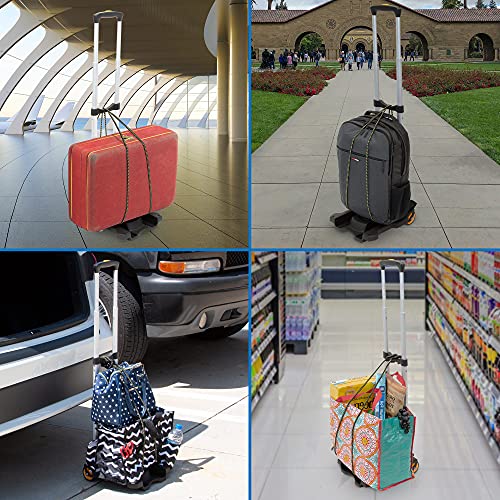 Mount-It! Folding Luggage Cart with Wheels, Foldable Hand Truck Dolly Carries 77 lbs, 4 lbs Lightweight, Fits Carry-On, Telescoping Handle, Bungee Cord by Mount-It! - Image 9