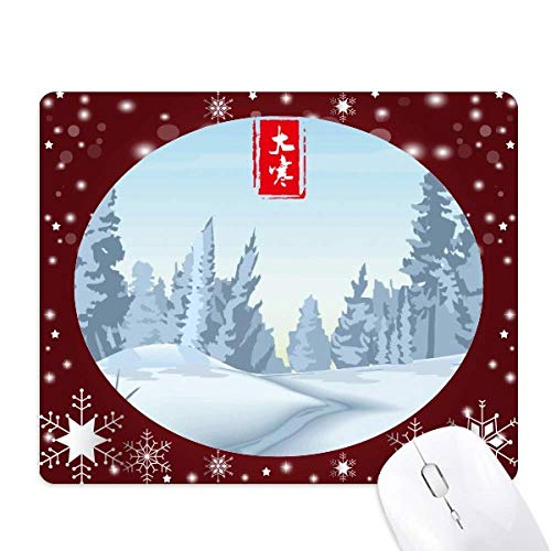 Tapis de souris grand froid solaire circulaire flocon de neige haute finition