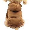 Jecikelon Winter Dog Hoodie Sweatshirts with Pockets Warm Dog Clothes for Small Dogs Chihuahua Coat Clothing Puppy Cat Custume Small Coffee