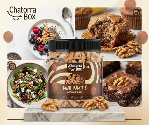 Image of Chatorra Box Premium 8 broken pieces Walnut Kernels 1000gm | 100% Natural Raw Walnuts Without Shell | Akrot Giri Dry Fruit Rich in Iron and Protein | Ideal for Breakfast | Low in Calorie Nuts