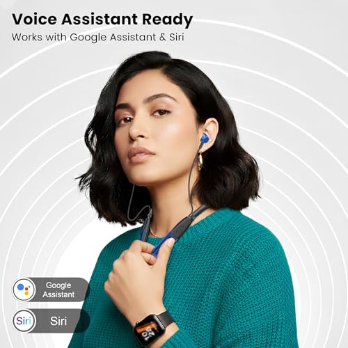 Image of TP TROOPS Wireless Bluetooth Neckband Headphone with 50H Playtime, Bluetooth v5.3 Earphone, 10mm Bass Driver, IPX4 Sweat Resistant, Type-C Fast Charging, Voice Assistant Support -(Blue)