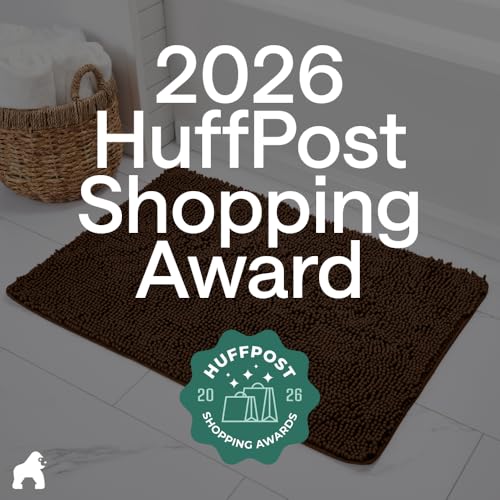 Image of Gorilla Grip Luxury Chenille Bathroom Rug Mat, 24x17, Extra Soft and Absorbent Shaggy Rugs, Machine Wash Dry, Perfect Plush Carpet Mats for Tub, Shower, and Bath Room, Brown