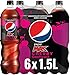 Pepsi Max Cherry, Das zuckerfreie Erfrischungsgetränk von Pepsi ohne Kalorien, Koffeinhaltige Cola mit Kirschgeschmack in Flaschen aus 100% recyceltem Material, EINWEG (6 x 1.5 l)