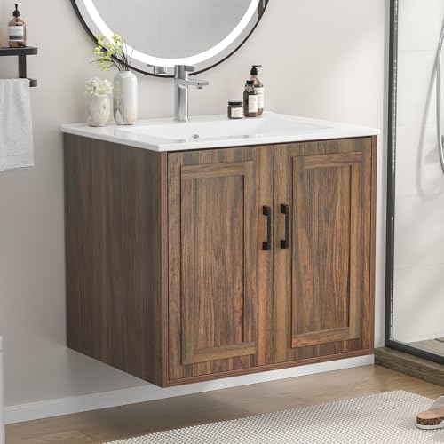 24" Bathroom Vanities with Sink Combo, Wall Mounted Floating Vani...