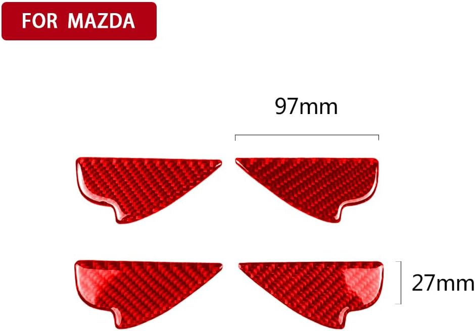Carbon Fiber & ABS Interior Exterior Decoration Cover Sticker Trim Compatible with Mazda CX-5 2017-2018 (Red Carbon Fiber, Inner Door Bowl Trims (4pc))