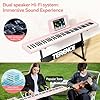 Portable Piano Keyboard 88 Keys: Semi-Weighted Folding Digital Piano Bluetooth, 128 Tones & Silent Mode TERENCE Electric Folding Piano Kit for Adult (Pink)