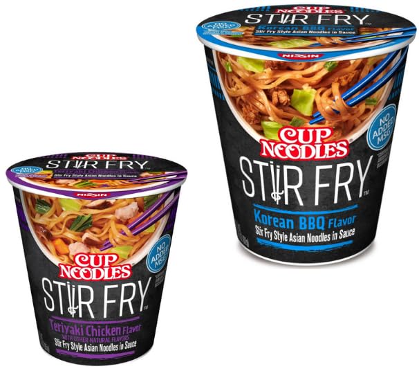 Cup Noodles Stir Fry Noodles in Sauce + King Combo QR code (Teryiaki Chicken and Korean BBQ (1 ea.))