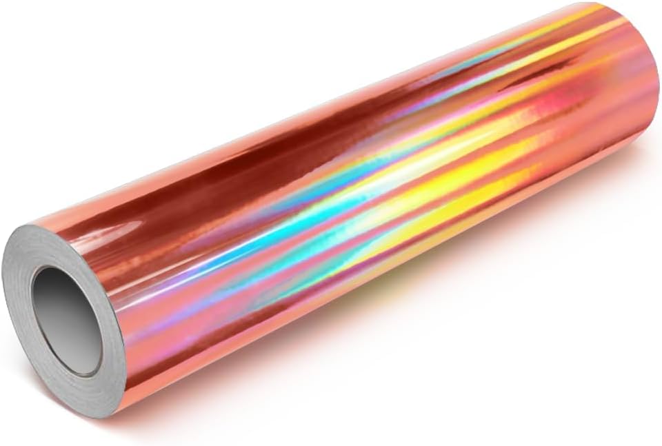 VViViD DECO65 Gloss Holographic Chrome Rainbow Lazer Silver Permanent Adhesive Craft Vinyl Roll (1ft x 100ft)