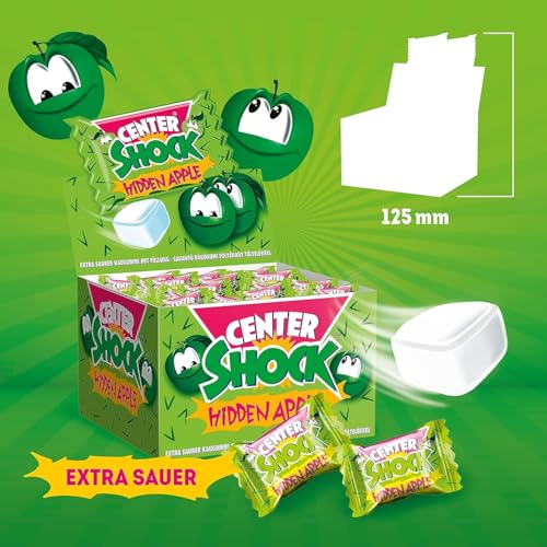 Center Shock Hidden Apple, Box mit 100 Kaugummis, extra-sauer mit Apfel-Geschmack, geeignet für Geburtstag, Pinata, Partys, Candy-Bar… – Ansicht 4