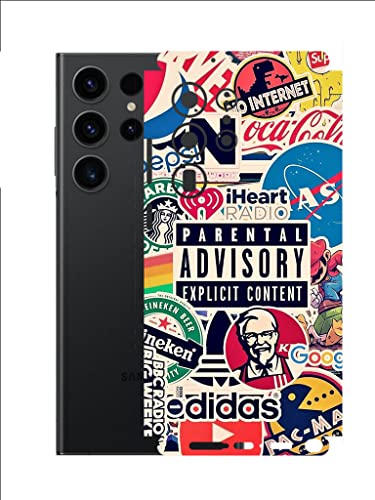 Image of AtOdds - Compatible for Samsung Galaxy S23 Ultra (5G) Mobile Back Skin Film Wrap (Coverage - Back+Camera+Sides) (Explicit Graffiti)
