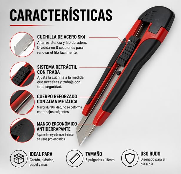 Cutter Truper uso rudo 18 Imagen adicional