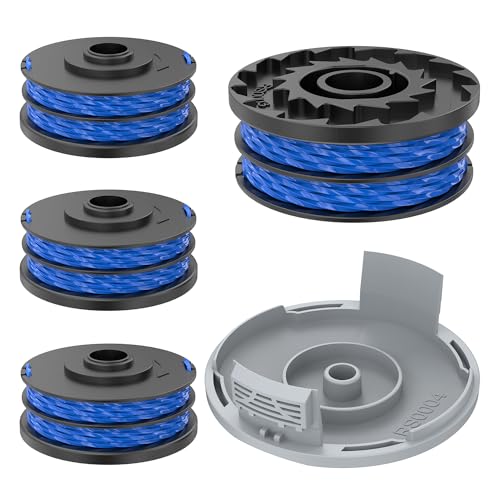 EVENLINKICS Bobines de fil, compatibles avec Ryobi RLT4027, RLT5027 et RLT6030, interchangeables originales RAC123. (4 bobines de fil de rechange + 1 couvercle de bobine)