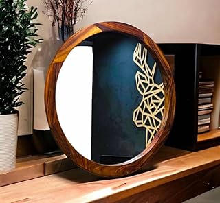 Genérico Parota Round Mirror Diameter 60 cm, Wall Mounted, Mirror, 3 kg, Diameter 60 cm