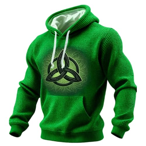 Sweat à capuche motifs Saint-Patrick pull chaud décontracté homme