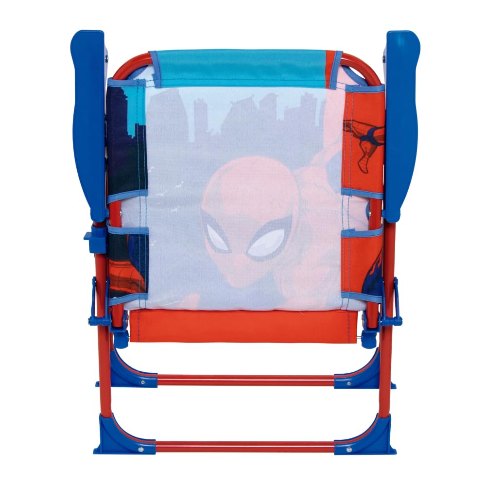 Set Giardino Bambini Spiderman Marvel con 2 Sedie Tavolino e Ombrellone Tavolo Mare Pieghevole Supereroe Sedie 35x38x52 cm Portata 30 kg Età 3+